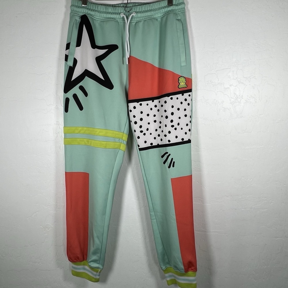 Reason Brand Graphic Track Pants Multi Color Pastel Size L Cartoon
